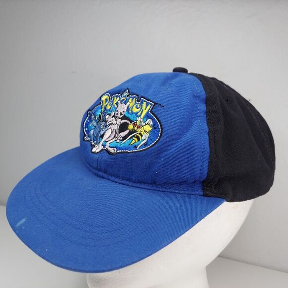 Rare Vintage Pokemon Hat 00's  Mewtwo Pikachu Youth Cap Strapback Blue/Black - Picture 3 of 10
